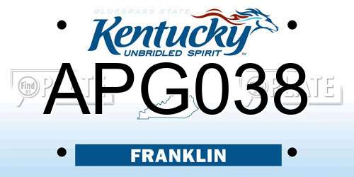 APG038 Kentucky License Plate