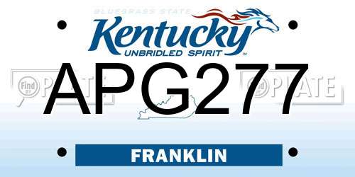 APG277 Kentucky License Plate