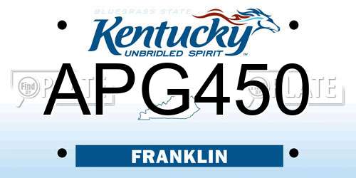 APG450 Kentucky License Plate