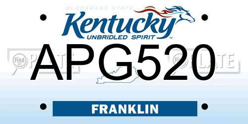 APG520 Kentucky License Plate