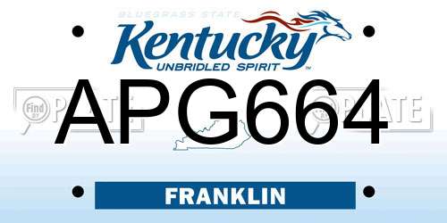 APG664 Kentucky License Plate