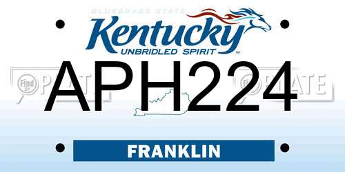 APH224 Kentucky License Plate