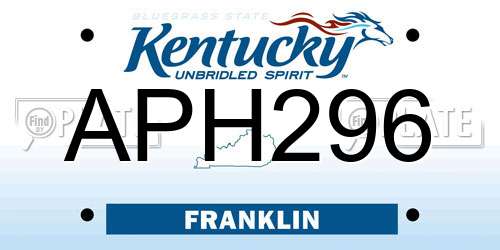 APH296 Kentucky License Plate