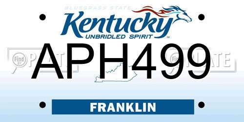 APH499 Kentucky License Plate