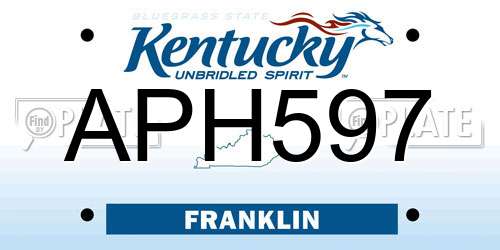 APH597 Kentucky License Plate