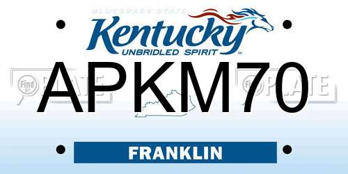 APKM70 Kentucky License Plate
