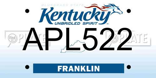 APL522 Kentucky License Plate