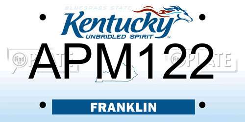APM122 Kentucky License Plate