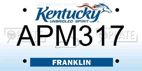 APM317 Kentucky License Plate