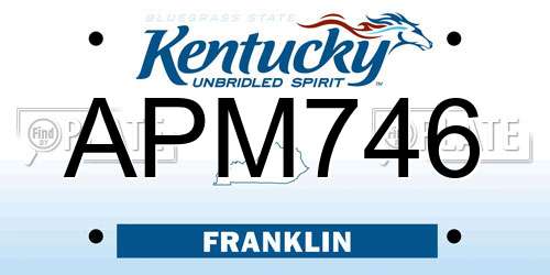 APM746 Kentucky License Plate