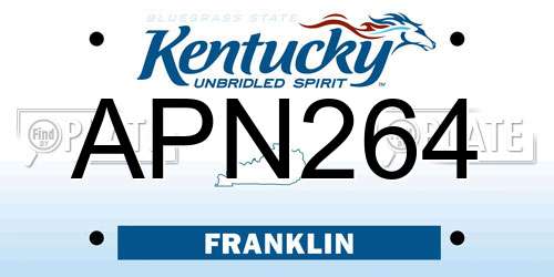 APN264 Kentucky License Plate