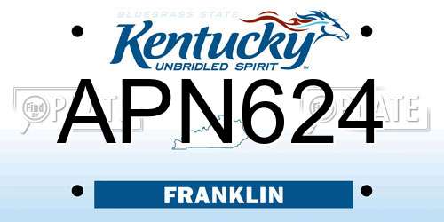 APN624 Kentucky License Plate