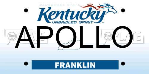 APOLLO Kentucky License Plate
