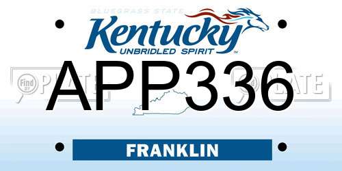 APP336 Kentucky License Plate