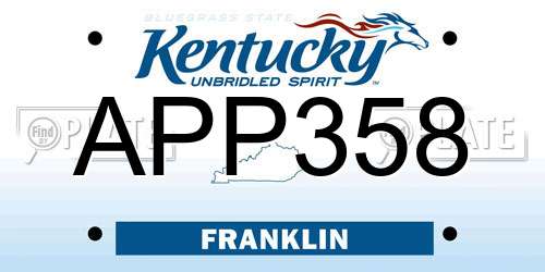 APP358 Kentucky License Plate