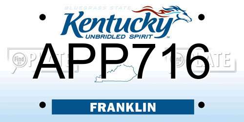 APP716 Kentucky License Plate