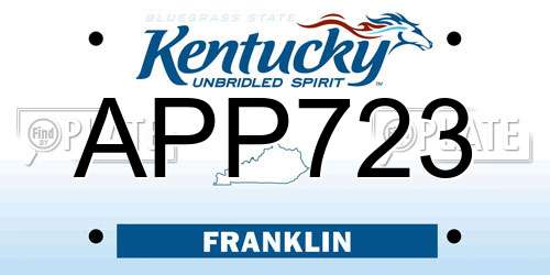APP723 Kentucky License Plate