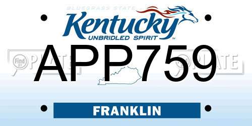 APP759 Kentucky License Plate