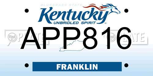 APP816 Kentucky License Plate