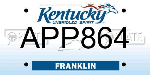 APP864 Kentucky License Plate