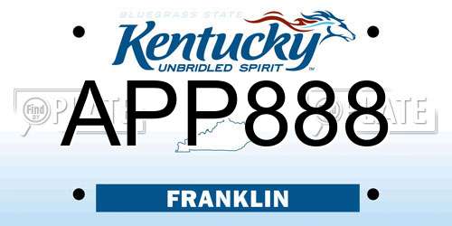 APP888 Kentucky License Plate