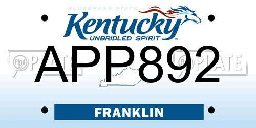 APP892 Kentucky License Plate
