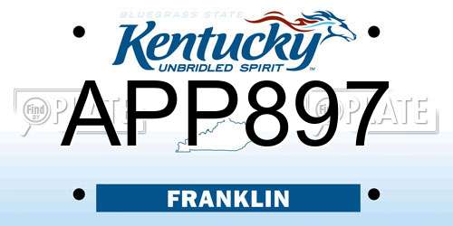 APP897 Kentucky License Plate