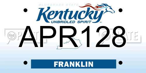 APR128 Kentucky License Plate