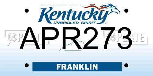 APR273 Kentucky License Plate