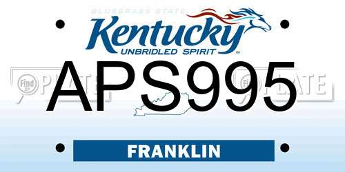 APS995 Kentucky License Plate