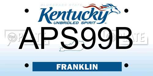 APS99B Kentucky License Plate