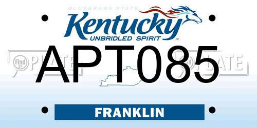 APT085 Kentucky License Plate