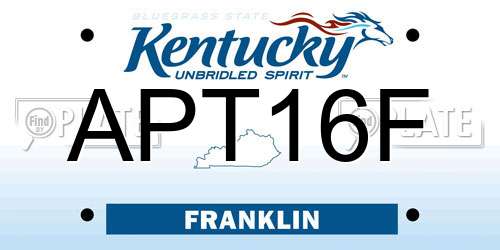 APT16F Kentucky License Plate