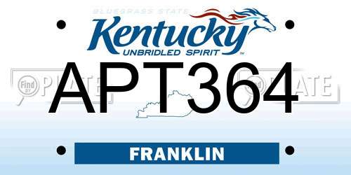 APT364 Kentucky License Plate