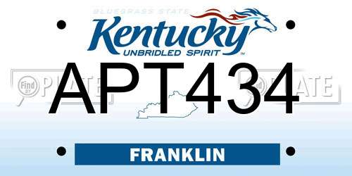 APT434 Kentucky License Plate