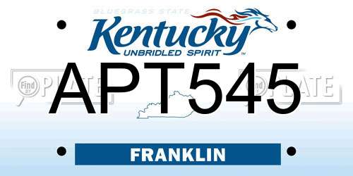 APT545 Kentucky License Plate