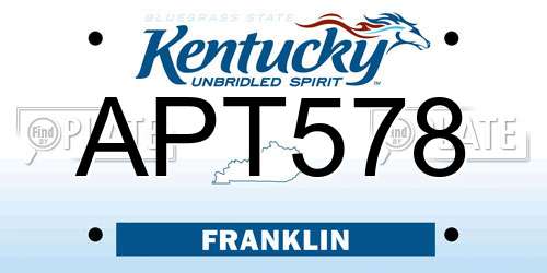 APT578 Kentucky License Plate