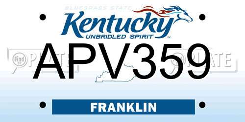 APV359 Kentucky License Plate