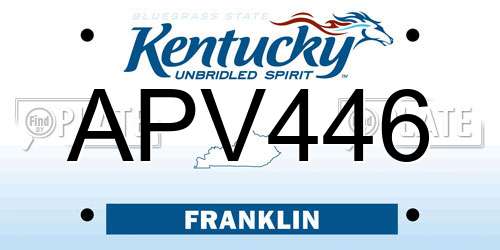 APV446 Kentucky License Plate