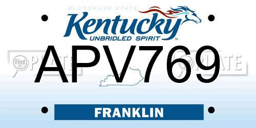 APV769 Kentucky License Plate