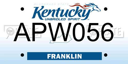 APW056 Kentucky License Plate