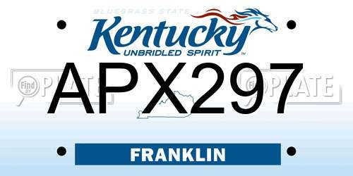 APX297 Kentucky License Plate
