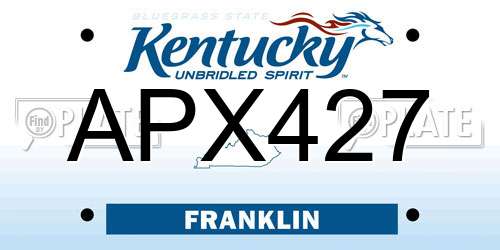APX427 Kentucky License Plate
