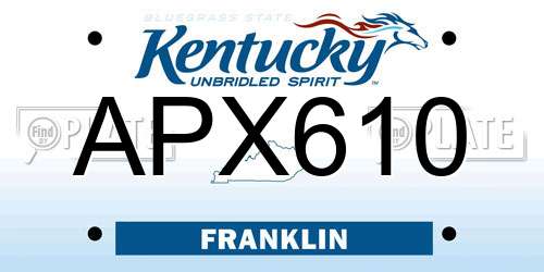 APX610 Kentucky License Plate