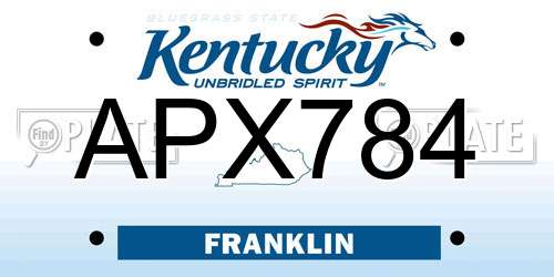 APX784 Kentucky License Plate