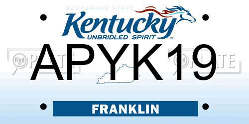 APYK19 Kentucky License Plate