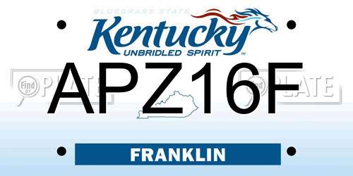 APZ16F Kentucky License Plate