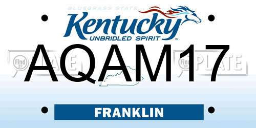AQAM17 Kentucky License Plate