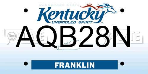 AQB28N Kentucky License Plate