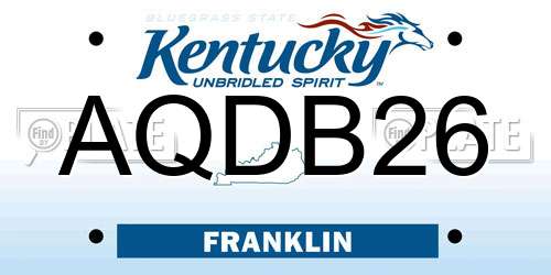 AQDB26 Kentucky License Plate